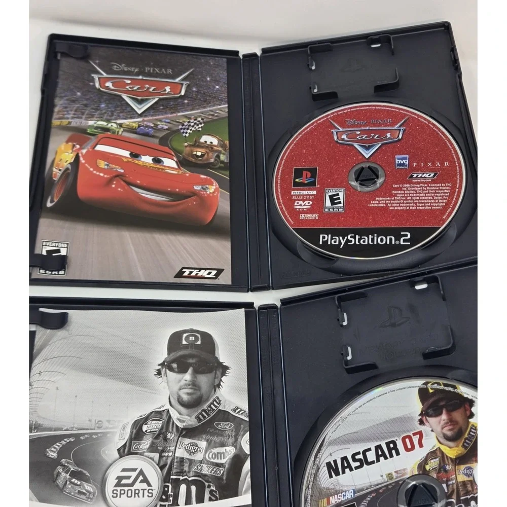 PS2 Racing Lot Disney Pixar Cars & EA Sports NASCAR 07 Complete CIB w Manual